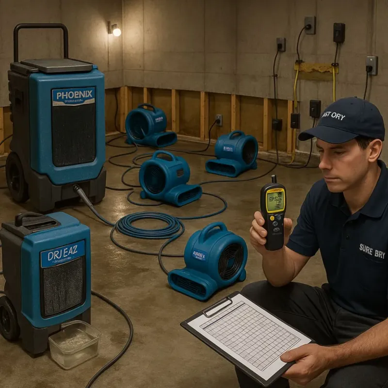 Structural Drying and Dehumidification process in Mullens, WV